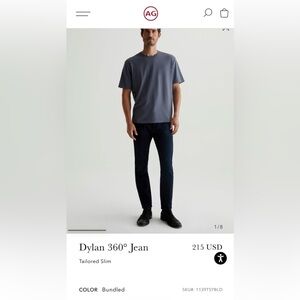 Ag Adriano Goldschmied Slim Jeans in Bundled Dark Blue